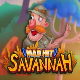 Mad Hit Savannah online game logo by RubyPlay on spinorhinocasino-be.com