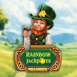 Rainbow Jackpots Megaways slot logo by Red Tiger Gaming at Spinorhino Casino